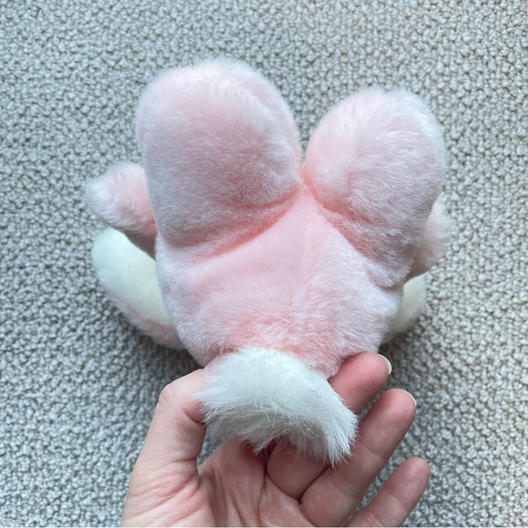 GUND Plush Bunny Rabbit Cheeks Pink White Heather Vintage 1982 Stuffed Animal - Picture 8 of 8